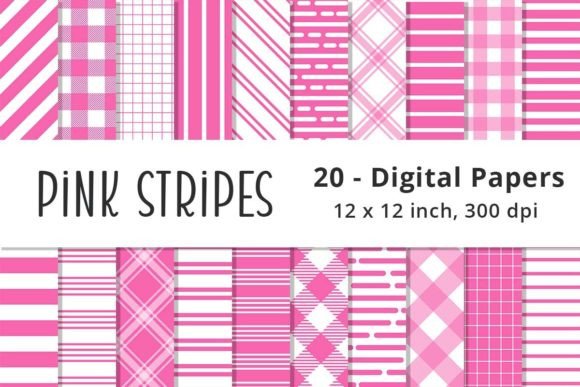 Download Pink Stripes Digital Paper Patterns - Patterns Collection