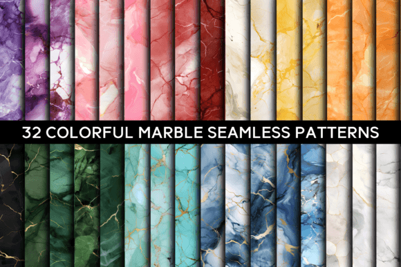 Download 32 Colorful Marble Seamless Patterns - Patterns Collection