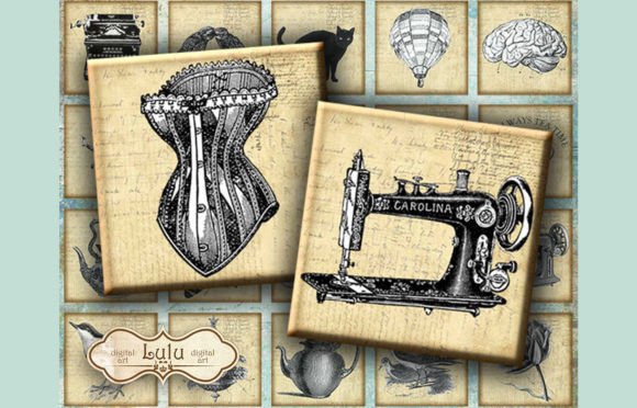Download Vintage Stamps [40 Squares] - Square Collection