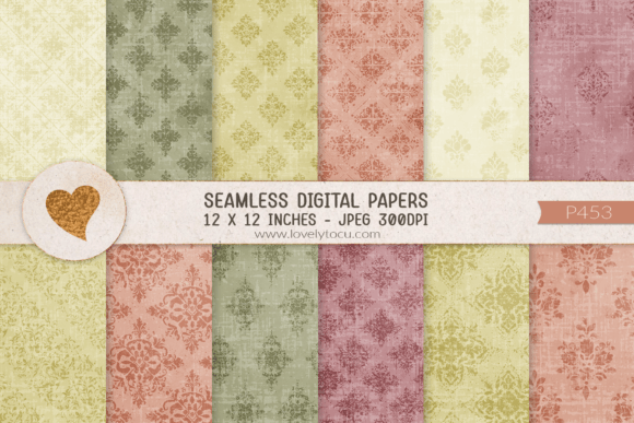 Download Grunge Damask Seamless Paper Patterns - Patterns Collection