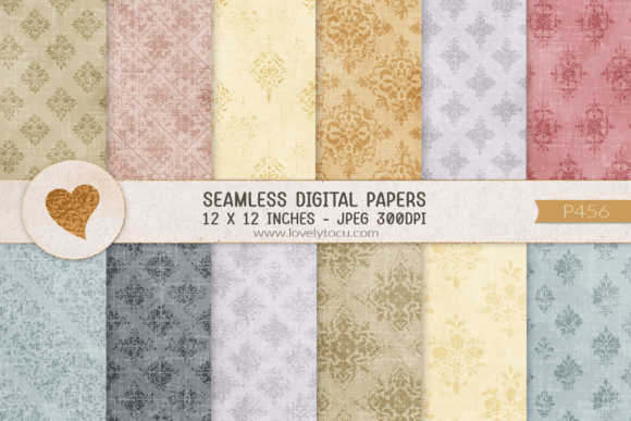 Download Grunge Damask Seamless Paper Patterns - Patterns Collection