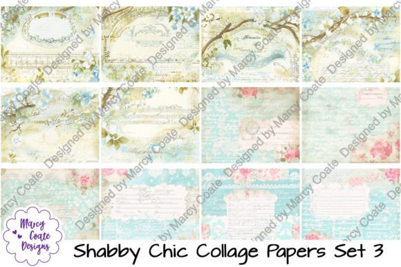 Download Shabby Chic Collage Papers Set 3 - Collage papers Collection
