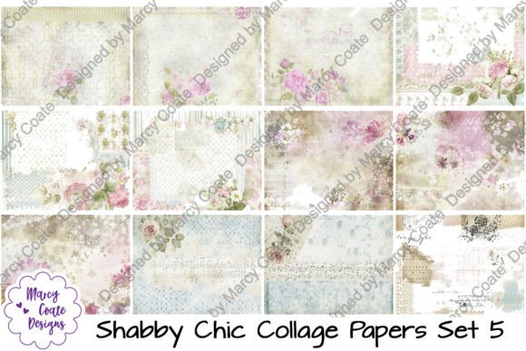 Download Shabby Chic Collage Papers Set 5 - Collage papers Collection